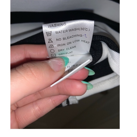 RAYA ‼️SALE‼️ B & W striped Bandage Midi dress—NWOT - Picture 9 of 10